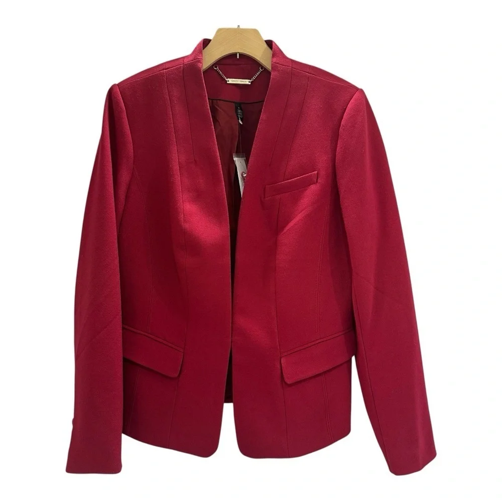 White House Black Market Empress Red Blazer Tailored Fashion Suit Jacket 14 NWT